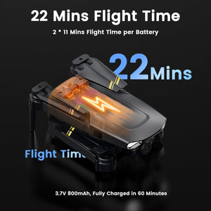 Drone with Camera for Kids Adults, WF11 1080P HD Mini Drones with FPV Transmission Foldable RC Quadcopters for Beginners, One-Key Start