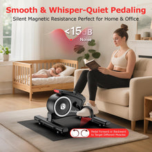 Load image into Gallery viewer, pooboo Under Desk Bike Pedal Exerciser (Black-Silver)
