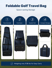 Load image into Gallery viewer, Talanes Golf Club Travel Bag with 2 Rolling Wheels for Airlines, Navy
