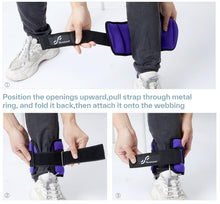 Load image into Gallery viewer, Sportneer Adjustable Ankle Weights Set - 1 Pair (2-10 lbs) Removable Sandbags -Purple
