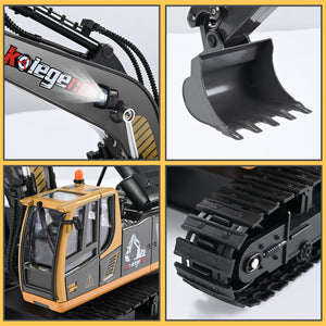 Remote Control Excavator Toy 16 Inch, 11 Channel RC Construction Vehicles Hydraulic Haulers Digger Toys