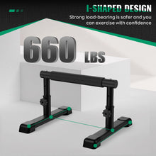 Load image into Gallery viewer, High Parallettes Bars &amp; Dip Bar With Full-Cover Foam Grips, No Wobbling Calisthenics Equipment For Handstand
