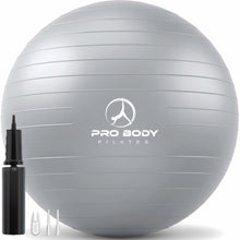 Load image into Gallery viewer, ProBody Pilates Exercise Ball - Multiple Sizes Gym Grade Balance Ball for Fitness- (Silver, 65 cm)
