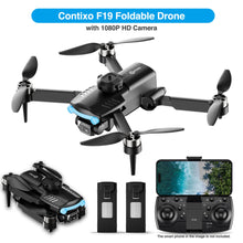 Load image into Gallery viewer, F19 Drone With 1080p HD FPV Camera, 20 Min Flight 360° Flips Brushless Motor RC Quadcopter With Altitude Hold, Obstacle Avoidance, 2 Batteries
