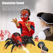 Load image into Gallery viewer, Remote Control Spider Kids Toys - Realistic RC Spider, Music Effect, LED Light, Toys for 3 4 5 6 7 8 9 10 11 12+ Year Old Boys/Girls, Red
