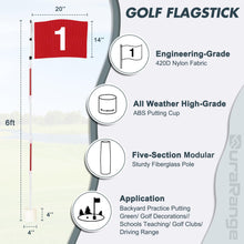 Load image into Gallery viewer, DuraRange 6 ft Golf Flagstick Set, Number 1 Flag, 1 Pack
