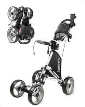 Load image into Gallery viewer, Caddytek Explorer V8 Golf Push Cart - Superlite 4 Wheel Aluminum Foldable Cart with Adjustable Front Wheel Width, Foot Brake, Cooler Basket, Umbrella Holder, Drink Holder, Scorecard Console
