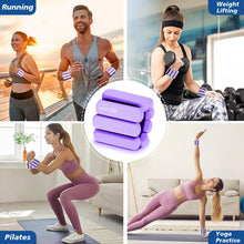 Load image into Gallery viewer, Wrist and Ankle Weights for Women &amp; Men 2 Pack (1lb Each) (Purple)
