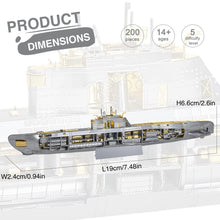 Load image into Gallery viewer, 3D Metal Puzzles for Adults, Military Submarine Metal Model Building Kits
