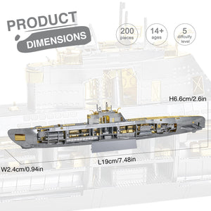 3D Metal Puzzles for Adults, Military Submarine Metal Model Building Kits