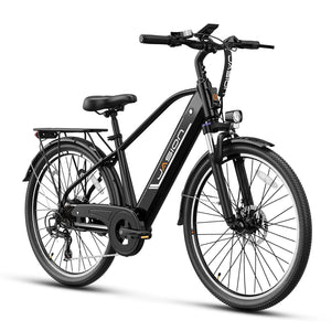 Jasion Roamer Electric Bike for Adults 1200W Peak Motor 528WH Removable Battery,up to 60miles 28MPH City Cruiser Ebike, Black