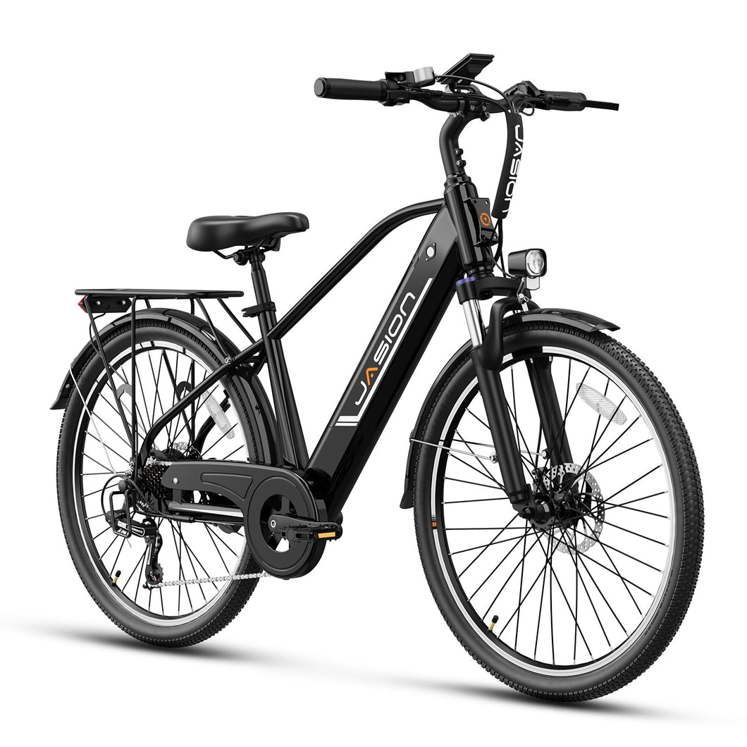 Jasion Roamer Electric Bike for Adults 1200W Peak Motor 528WH Removable Battery,up to 60miles 28MPH City Cruiser Ebike, Black