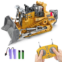 Load image into Gallery viewer, RC Bulldozer Toys for Boys, Construction Remote Control Bulldozer with Metal bulldozing Shovel Lights/Sounds
