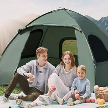 Load image into Gallery viewer, Double Tent Bed, Portable Camping Tent with Air Mattress and Pillow, Folding Camping Cot of Metal Frame, Double Sleep Bag with Polyester Canopy, for Outdoor Family Camping Picnic - Military Green
