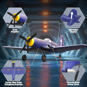RC Plane 3 Channel Remote Control Airplane Fighter Toys, 2.4GHz 6-axis Gyro Stabilizer RTF Glider Aircraft Plane, Easy to Fly