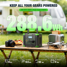 Load image into Gallery viewer, GRECELL 330W Portable Power Station 288.6Wh Solar Generator
