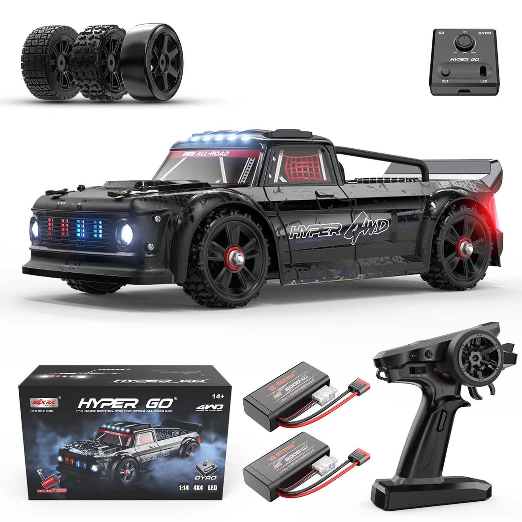 V3 1/14 RTR Brushless RC Drift Car with Gyro, Max 38 mph Fast RC Cars for Adults, 4WD All-Road Street Bash RC Truck