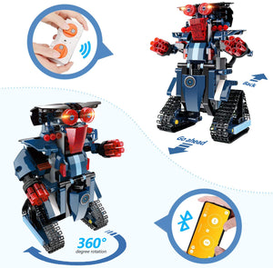 STEM Building Block Toy RC Robot for Kids, App Controlled & Remote Control Robotic Toy for Boys and Girls, Engineering