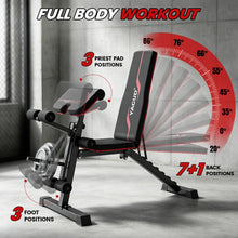 Load image into Gallery viewer, Adjustable Weight Bench, 880 Lbs Workout Bench for Home Gym, Bench Press for Full Body Workout, Strength Training Stable Incline Decline Bench with Leg Developer
