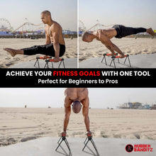 Load image into Gallery viewer, Rubberbanditz Parallettes Calisthenics Handles – Push Up Bars &amp; Dip Bar Stand
