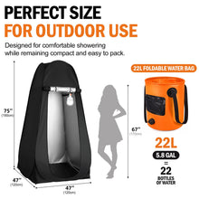 Load image into Gallery viewer, Portable Camping Shower Kit with Privacy Tent Heated Water Outdoor Shower
