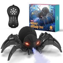 Load image into Gallery viewer, Remote Control Spider, Robot Spider with Spray and Lights, Black Widow Toy for Kids, for Halloween Xmas Birthday Party Joke Prank
