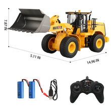 Load image into Gallery viewer, 2.4GHz Remote Control Bulldozer Toy, 1/16 Fully Functional Engineering Vehicle, Remote Control Engineering Bulldozer, Birthday/Halloween
