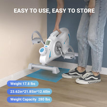 Load image into Gallery viewer, Under Desk Bike Pedal Exerciser - White &amp; Blue
