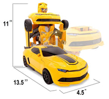 Load image into Gallery viewer, Remote Control Car Transforming Bumblebee Classic Disguise Action Figure Hero Robot Toy with One Button Transformation
