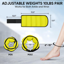Load image into Gallery viewer, APEXUP 10lbs/Pair Adjustable Ankle Weights for Women and Men- (Yellow)
