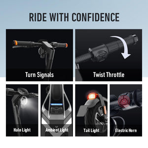 Electric Scooter for Adults, Carbon Fiber Ultra Light 31 Miles Long Range, Max Speed 20MPH, 7.5in. Wider Deck, 9.5in. Tubeless Fat Tires, UL Certified