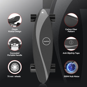 Maxfind MAX ONE Electric Skateboards for Beginners and Teens, 1H Fast Charge & Samsung Battery,15MPH & 8 Miles Range, 350W Hub Motor, 3 Speed Modes
