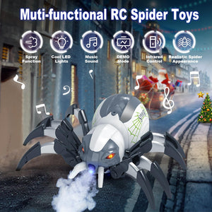 Remote Control Spider, RC Moving Spider Robot Toys for Kids, Halloween Gifts for Birthday Party Joke Pranks, Wireless Remote Controlled Spider