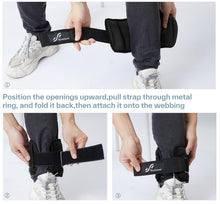 Load image into Gallery viewer, Sportneer Adjustable Ankle Weights Set - 1 Pair (2-10 lbs) Removable Sandbags- Black

