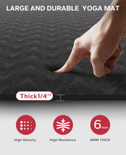Load image into Gallery viewer, HAPBEAR Extra Large Yoga Mat - 72"x48"x6mm (1/4 inch), Non-Slip, Durable, Eco-Friendly, Thick Wide Exercise Mat for Home Workouts, Yoga, Pilates, Stretching, Meditation (Barefoot Exercise)
