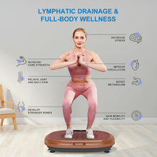 Load image into Gallery viewer, EILISON FitMaxx 3D XL Vibration Plate Exercise Machine - Whole Body Workout Vibration Platform w/Loop Bands - Lymphatic Drainage Machine for Weight Loss, Shaping, Recovery (Fitmaxx Brown, 818)
