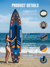 Load image into Gallery viewer, SOLAVERO Inflatable Stand Up Paddle Board with Premium SUP Accessories &amp; Kayak Seat, Wide Stable Anti-Slip EVA Deck, 11'6" Inflatable Paddleboard for Adults &amp; Youth of All Skill Levels (Cobalt Sail)
