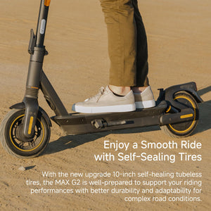 MAX G2 Electric KickScooter, Power by 1000W Motor, Up to 43 Miles Range and 22MPH, w/t 10-inch Tires , Dual Brakes & Suspension