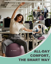 Load image into Gallery viewer, Trideer Exercise Ball for Office Desk, Yoga Ball Chair to Relieve Back Pain, Stability &amp; Fitness Ball -purple

