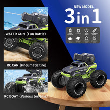 Load image into Gallery viewer, 1:16 Remote Control Monster Truck All Terrain 4WD Amphibious RC Car &amp; Boat with Water Spray Gun Waterproof Durable Toy

