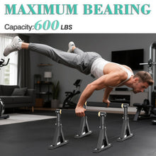 Load image into Gallery viewer, 10-14'' Wooden Parallel Bar and Dip Bar with Adjustable Height and Non-Slip Handles
