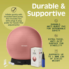 Load image into Gallery viewer, Retrospec Luna Exercise Ball with Pump - Anti-Burst Fitness Equipment for Yoga-Ocean Blue
