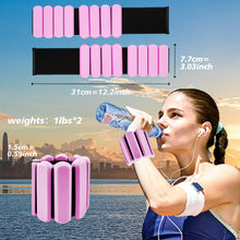 Load image into Gallery viewer, Wrist and Ankle Weights 2 Pack (1lb Each), Adjustable Silicone Wearable (Pink)
