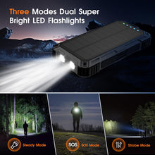 Load image into Gallery viewer, BLASOUL Solar Power Bank,49800mAh Wireless Portable Phone Charger with 4 Built-in Cables,22.5W Fast Charging USB-C in/Output External Battery Pack for iPhone,Android,Perfect for Hiking/Camping
