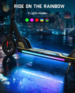 Electric Scooter for Kids 8-12, Adjustable Handlebar Height for Riders 3.9-5.2 ft, 132 lbs, Up to 40 min Continuous Time, Black