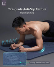 Load image into Gallery viewer, KEEP Large Yoga Mat 79"x39" for Men, 7mm Extra Thick &amp; Oversized Exercise Mat, Non-Slip TPE Workout Mat for Home Gym, High-Density Anti-Tear Fitness Mat for Tall Users, Blue
