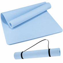Load image into Gallery viewer, Wimwum Extra Wide Yoga Mat 72" x 32", 6mm Non Slip TPE Exercise Mat with Carrying Strap, Large Workout Mat for Yoga, Pilates, Stretching, HIIT &amp; Home Gym, IceBlue
