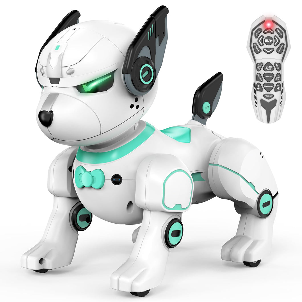 Remote Control Robot Dog Toy, RC Dog Programmable Smart Interactive Robotic Pets, RC Stunt Robot Toys Dog Imitates, Green