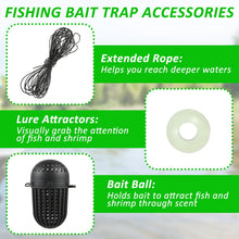 Load image into Gallery viewer, 2PCS Fishing Bait Trap Crab Net 10 Holes and 2 PCS Square Crab Crawfish Trap Fishing Trap for Minnow Crawfish Shrimp Crawdad with Rope Large Fishing Net for Bait Fish
