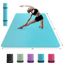 Load image into Gallery viewer, HAPBEAR Extra Large Yoga Mat - 72"x48"/78"x54"x6mm (1/4 inch), Non-Slip, Durable, Eco-Friendly, Thick Wide Exercise Mat for Home Workouts, Yoga, Pilates, Stretching, Meditation (Barefoot Exercise)

